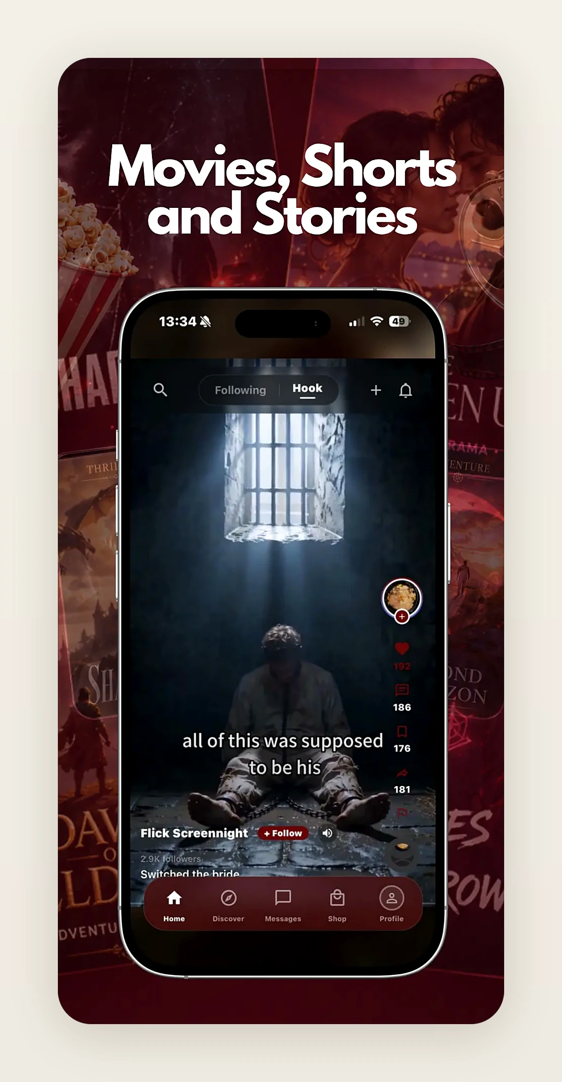 Tago story feed with a playing short and reaction counts